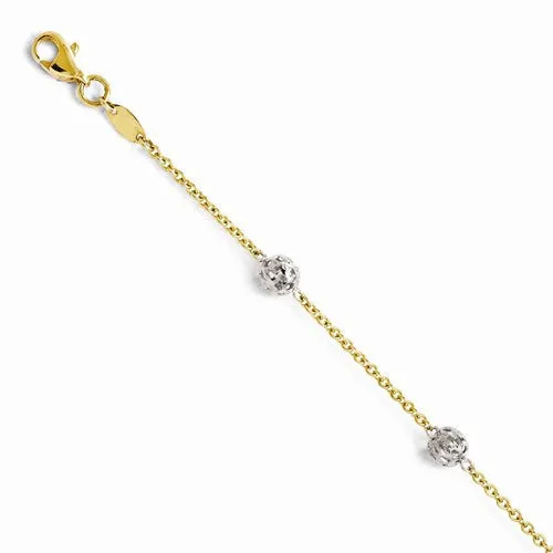 14K Two-Tone Anklet Bracelet