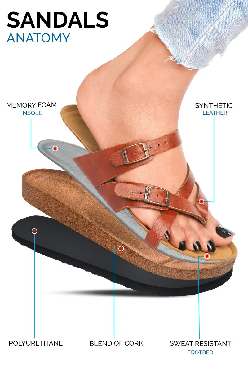 Aerothotic - Celestis Women's Comfortable Split Toe Slide Sandals