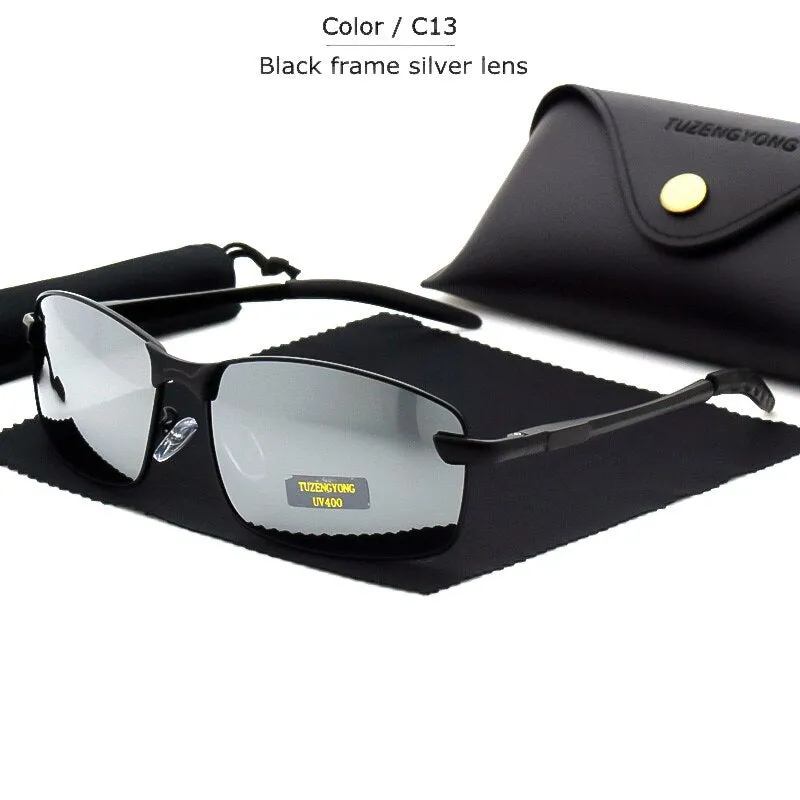 Aluminum alloy Men's brand designer polarized Sunglasses  Square Men Driving Sun Glasses Male Goggle UV400