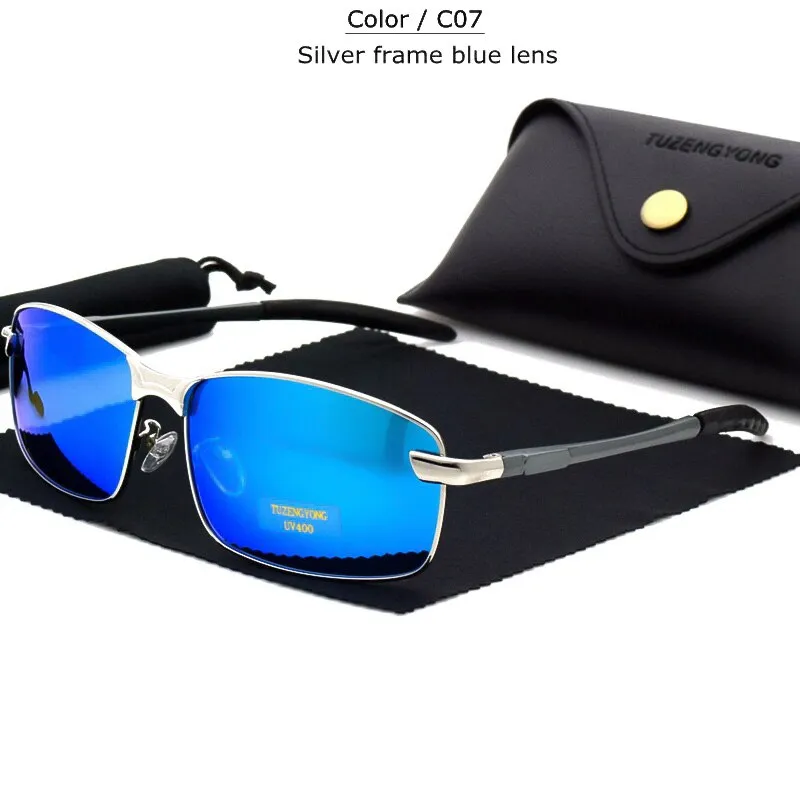 Aluminum alloy Men's brand designer polarized Sunglasses  Square Men Driving Sun Glasses Male Goggle UV400