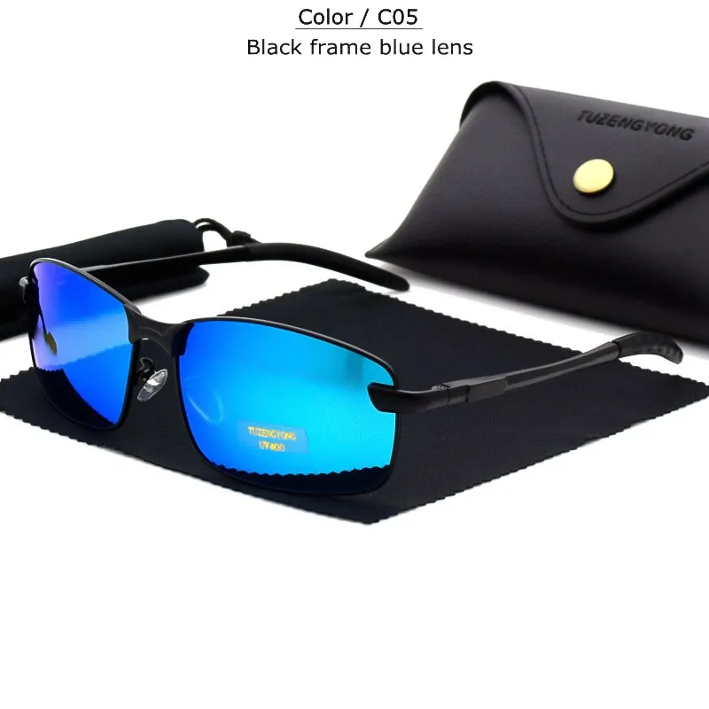 Aluminum alloy Men's brand designer polarized Sunglasses  Square Men Driving Sun Glasses Male Goggle UV400