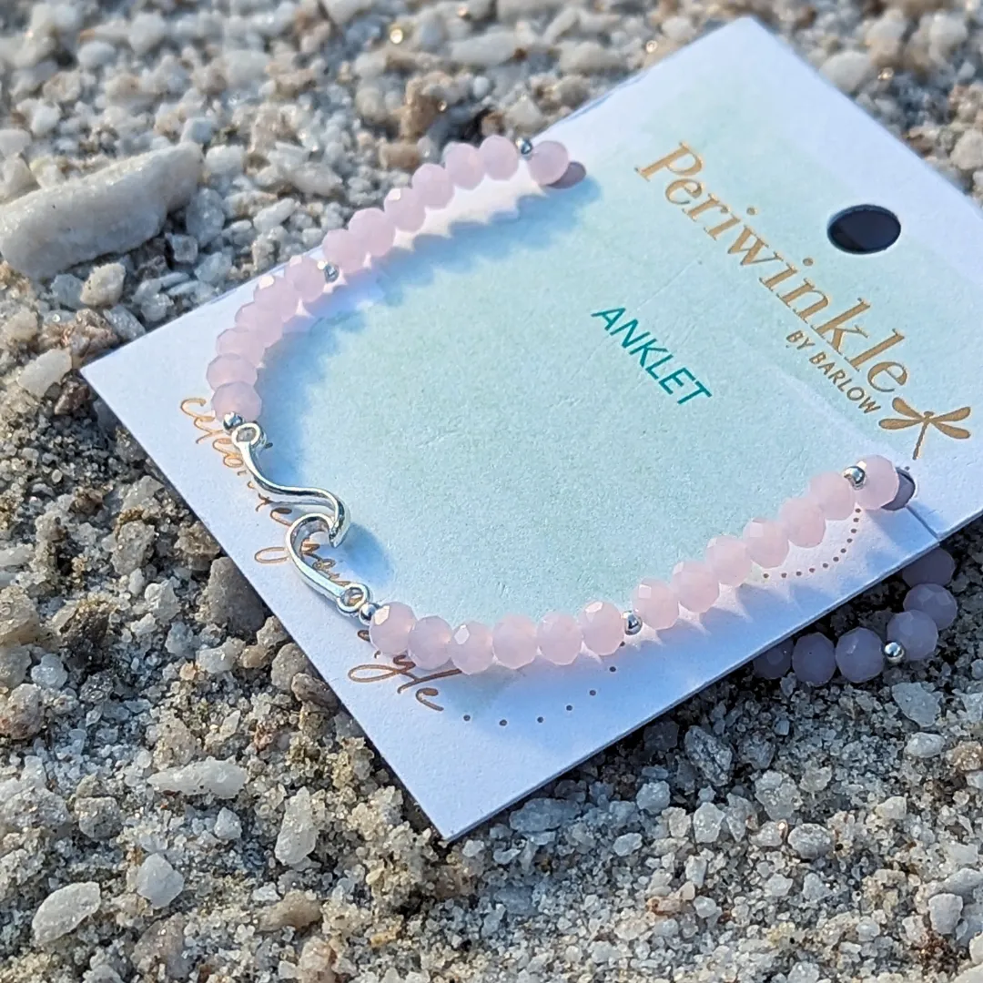 Bead Wave Anklet - Pink