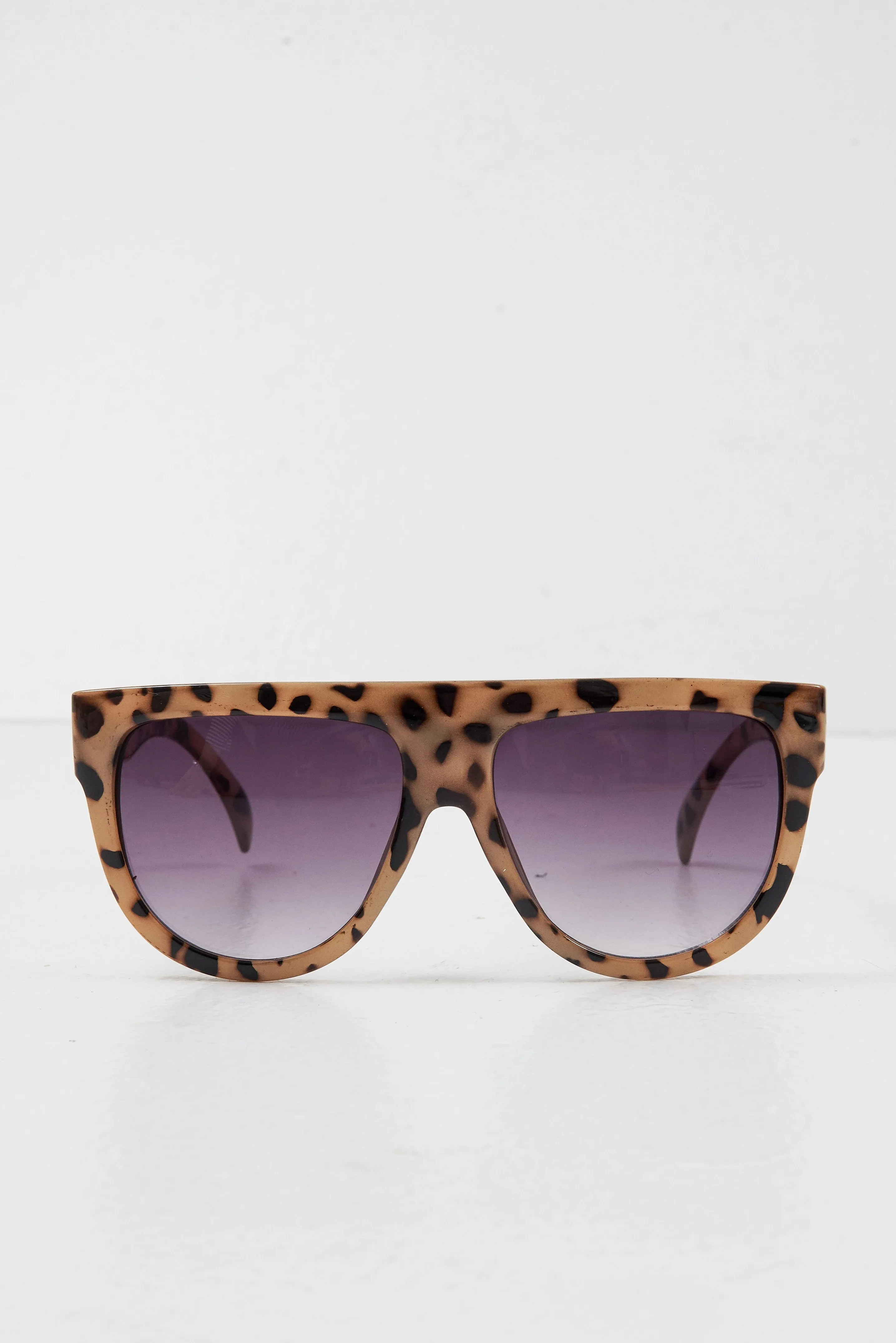 Beige Leopard Oversized Square Frame Sunglasses - Mylen