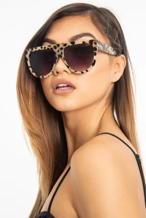 Beige Leopard Oversized Square Frame Sunglasses - Mylen