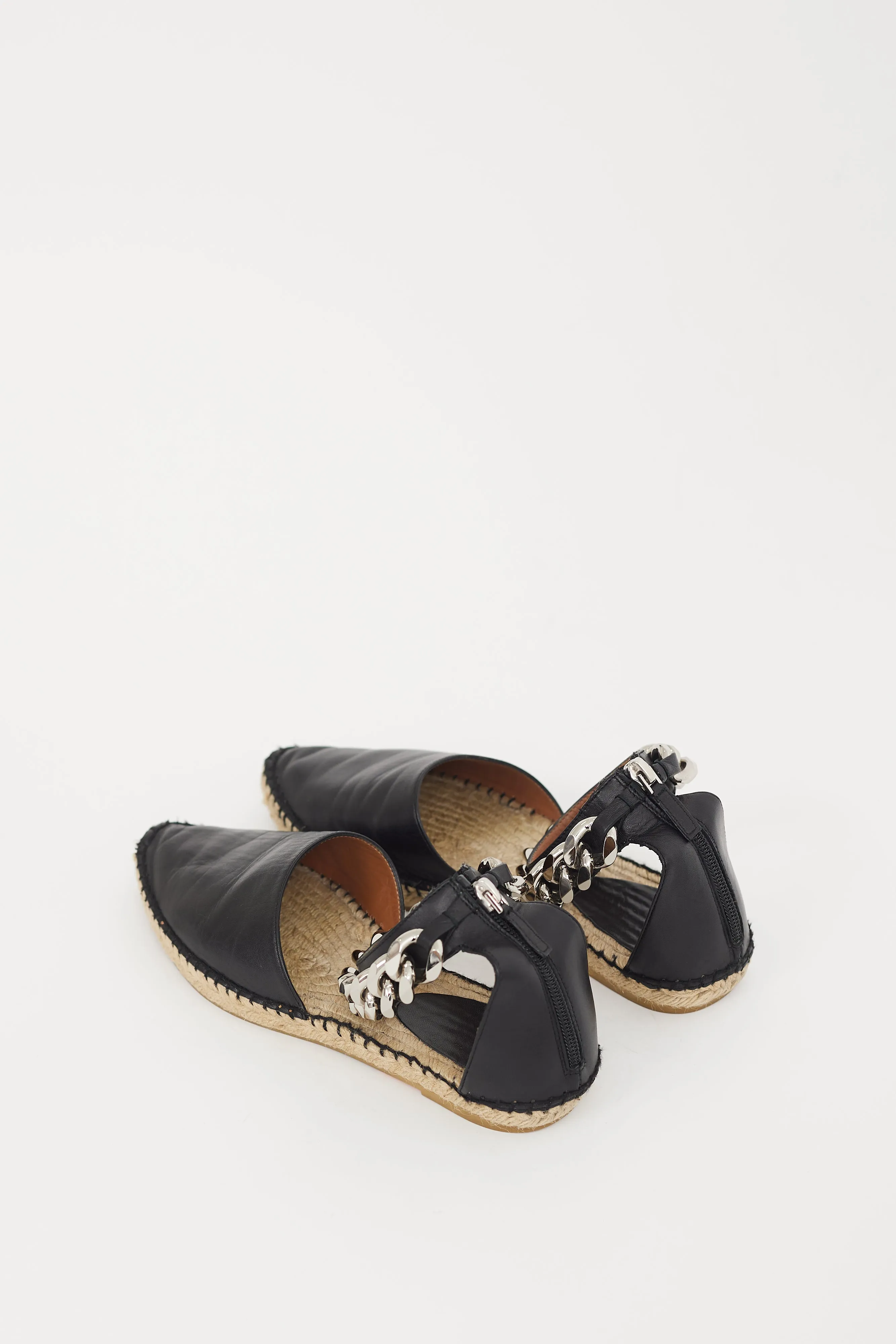 Black & Beige Leather Maremma Espadrille