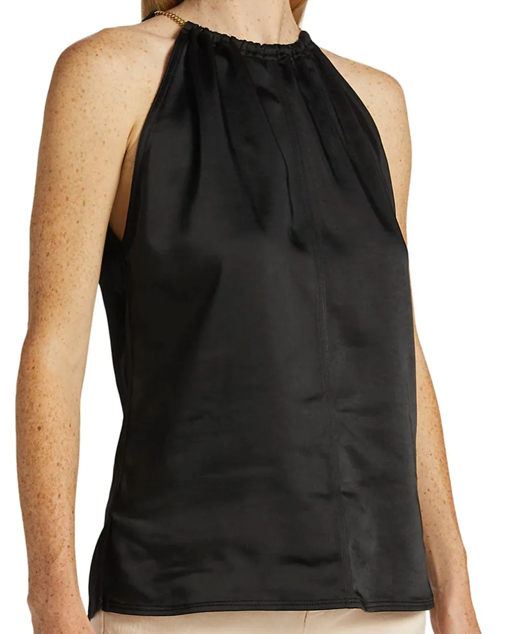 Black Halter Neck Daphne Tank