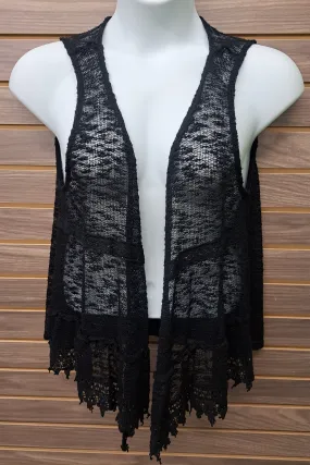 Black Lace Bottom Vest