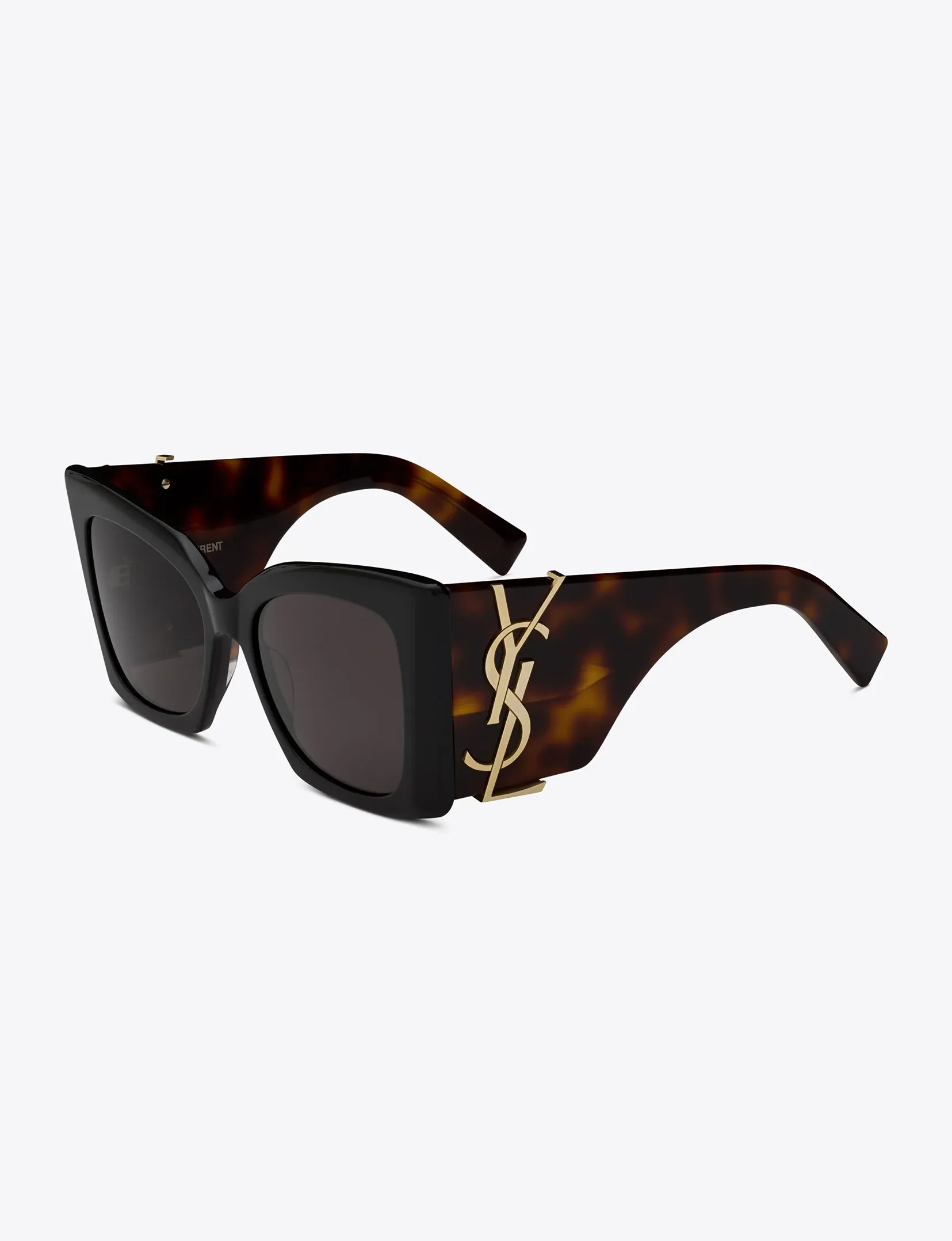 Blaze Oversized Cat Eye Sunglasses, Black/Havana