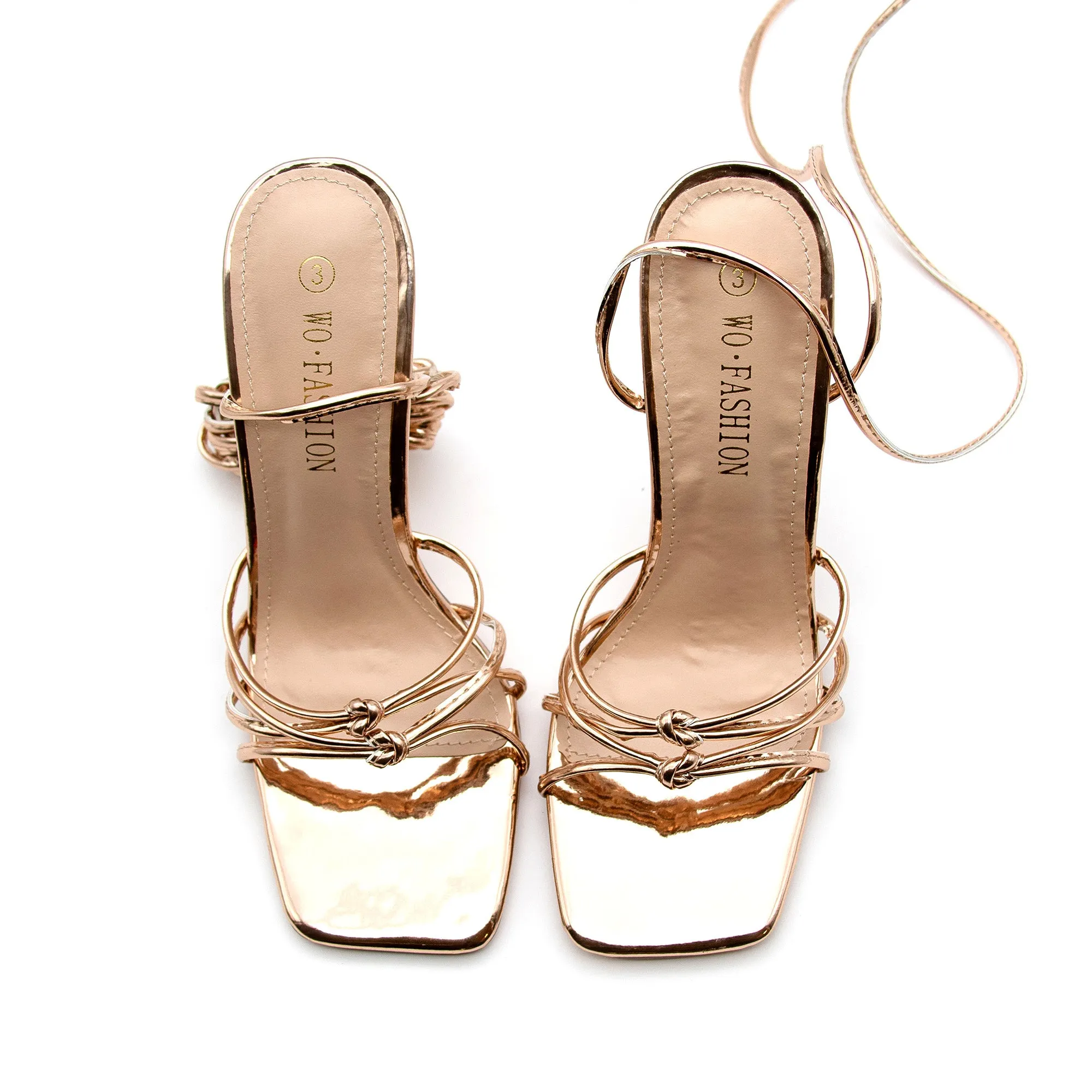 Bow Detail Strappy Heel Sandals.