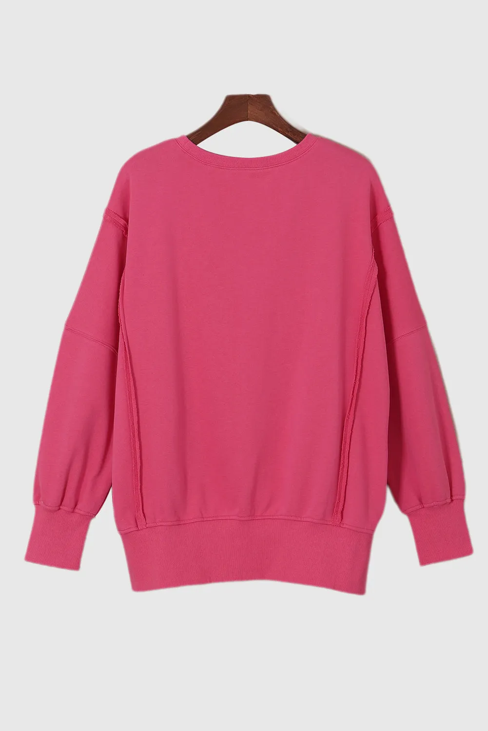 Bow Heart Valentine's Day Drop Shoulder High-Low Hem Sweatshirt