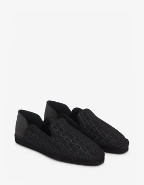 Christian Louboutin Espadon CL Jacquard Black Espadrilles