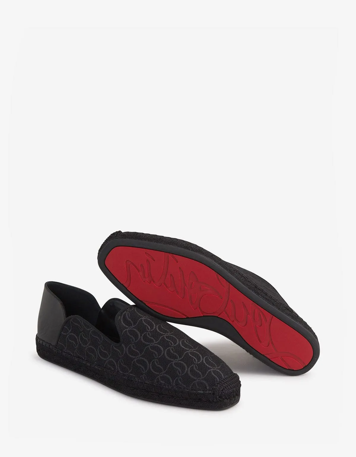 Christian Louboutin Espadon CL Jacquard Black Espadrilles