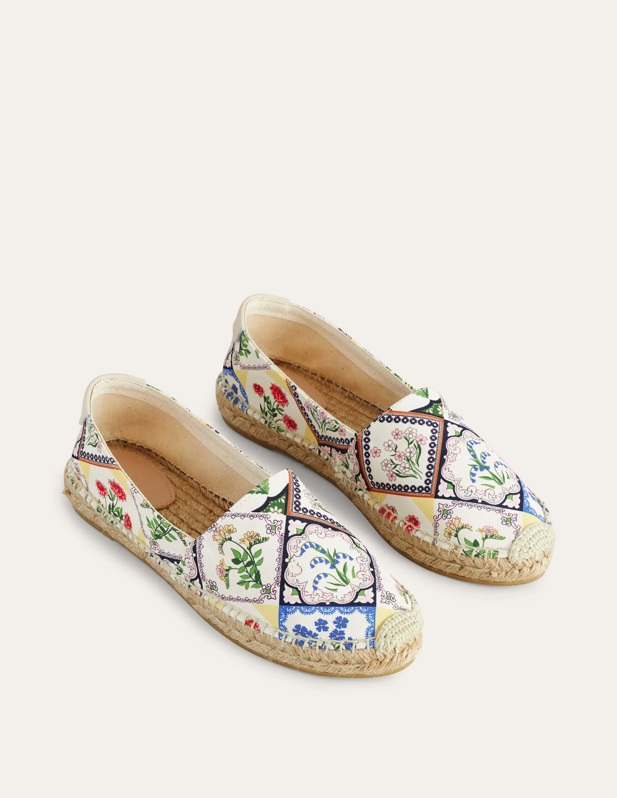 Classic Flat Espadrilles-Ivory, Wild Bluebell