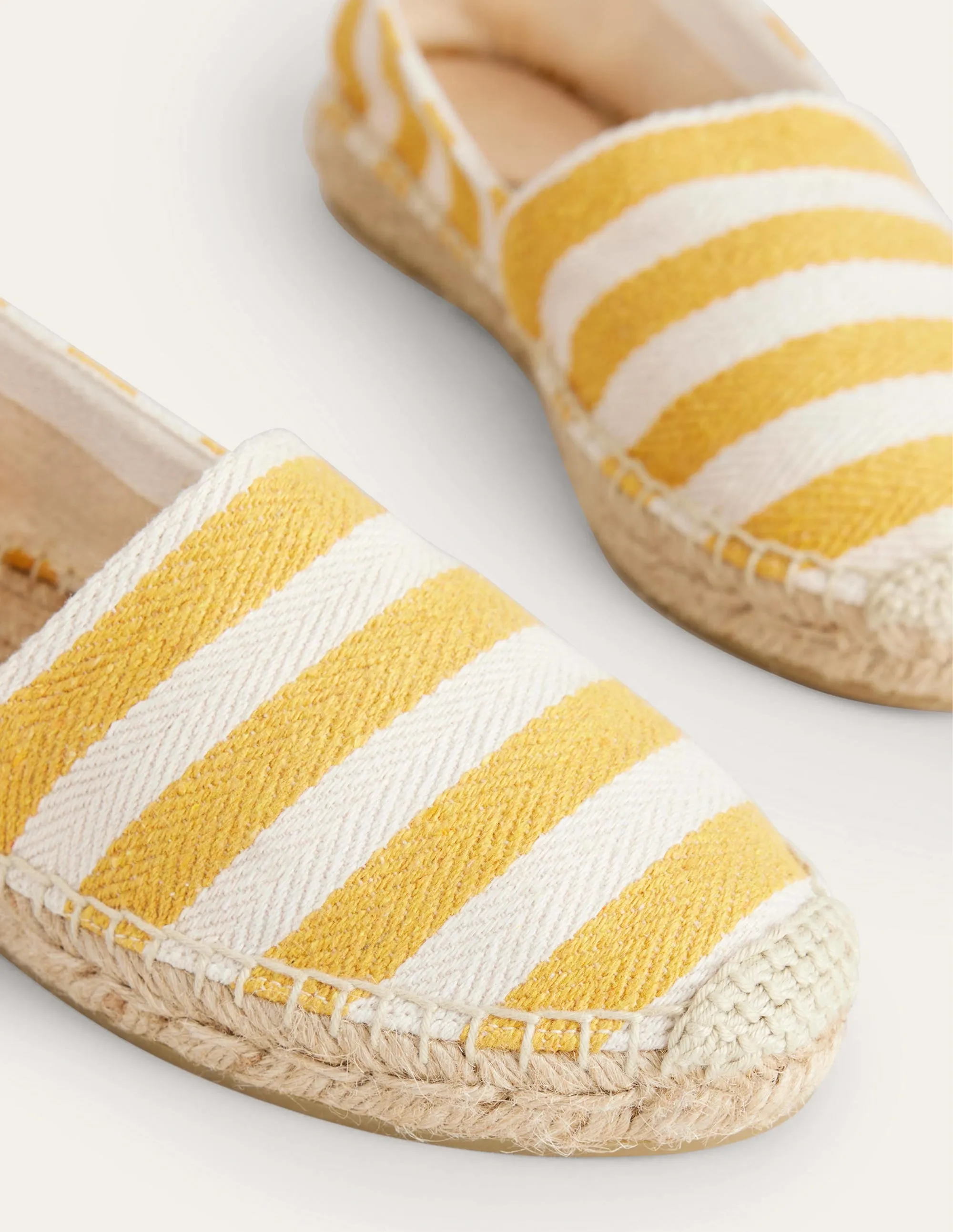 Classic Flat Espadrilles-Ochre Canvas Stripe