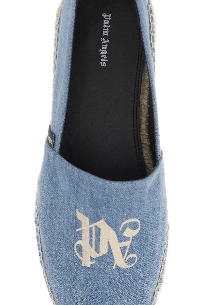 DENIM ESPADRILLES WITH EMBROIDERED LOGO