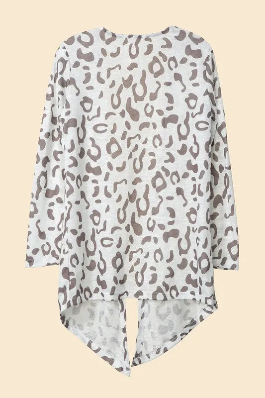 DS Leopard open cardigan