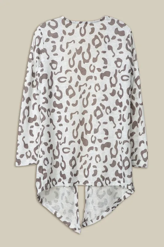 DS Leopard open cardigan