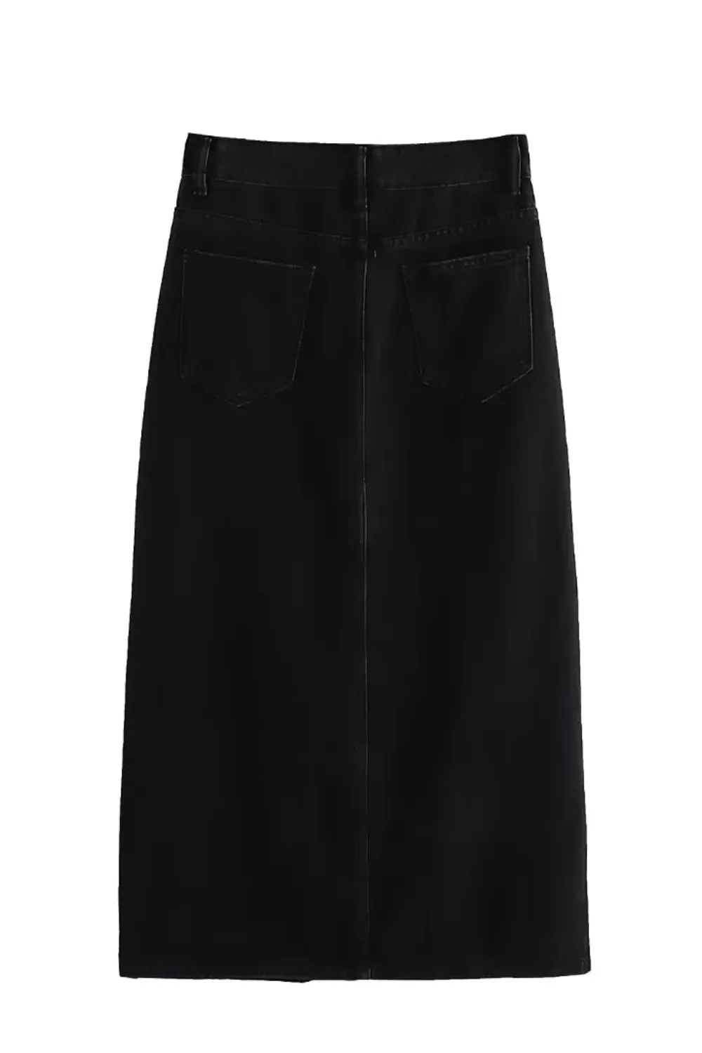 'Ella' High Waist Denim Slit Skirt