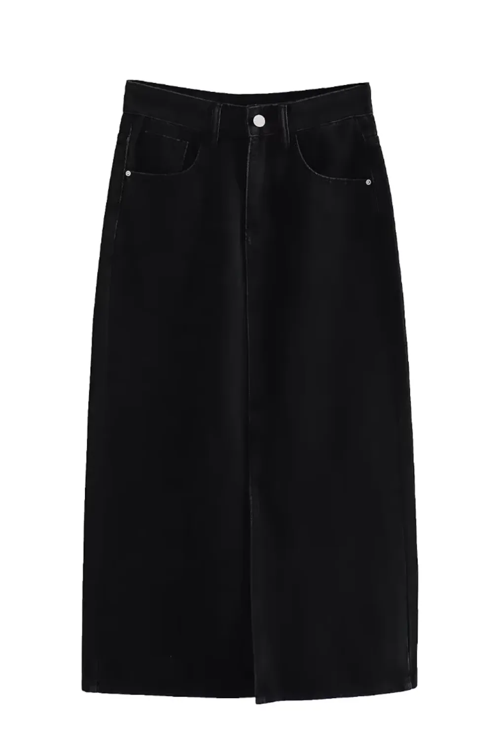 'Ella' High Waist Denim Slit Skirt