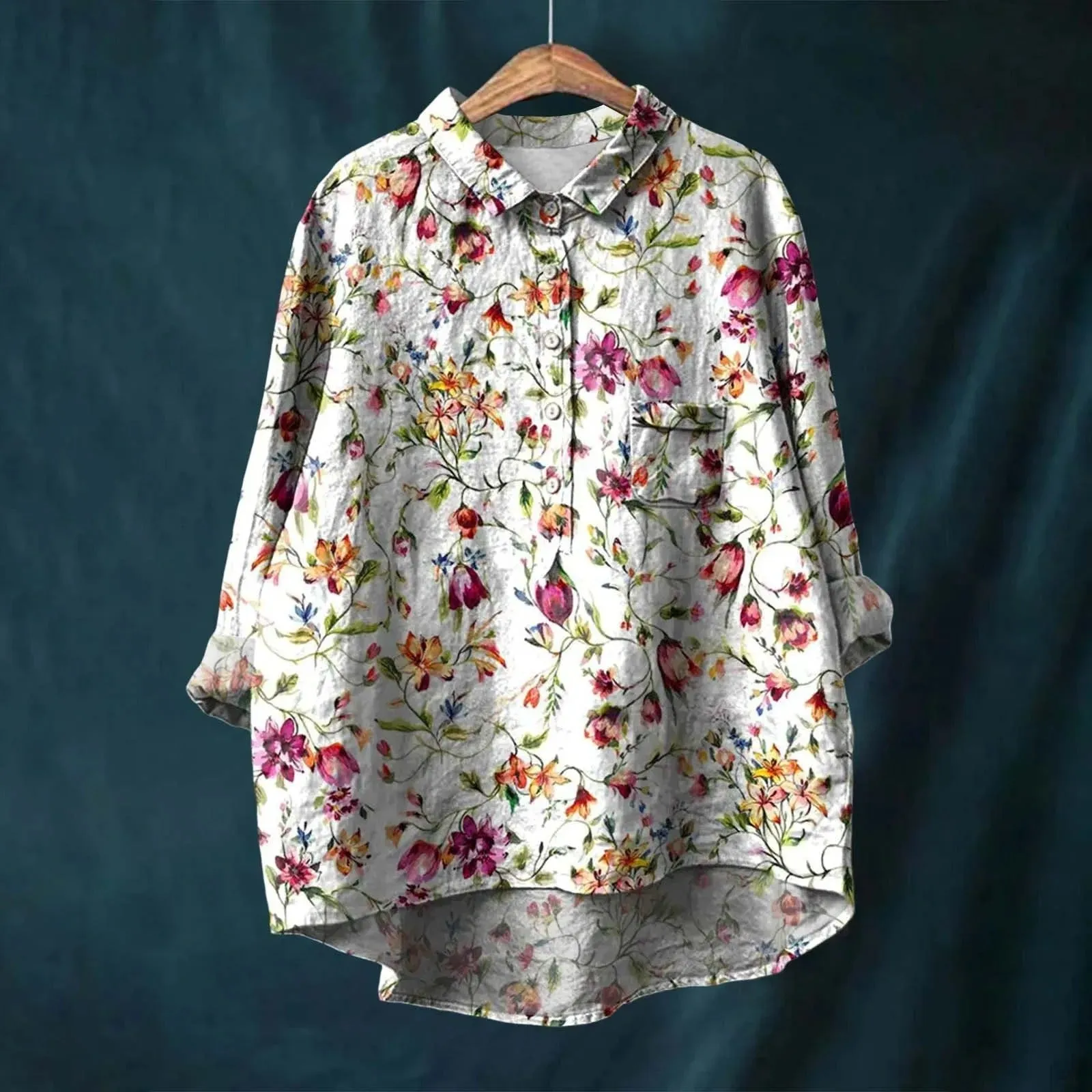 Felicity - Vibrant Floral Print Blouse for Women (XL)