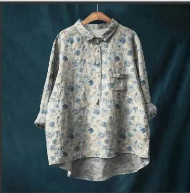 Felicity - Vibrant Floral Print Blouse for Women (XL)