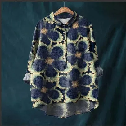 Felicity - Vibrant Floral Print Blouse for Women (XL)