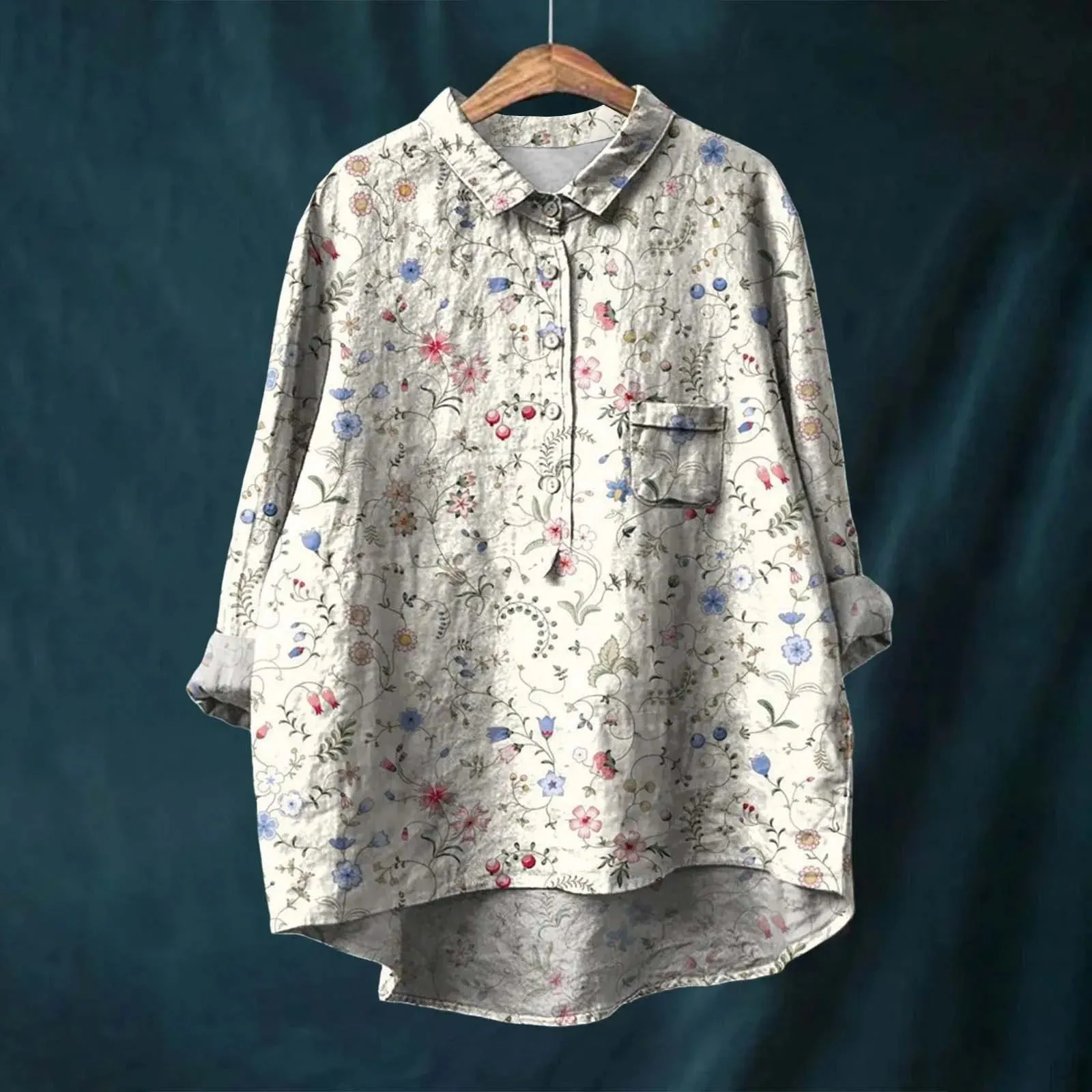 Felicity - Vibrant Floral Print Blouse for Women (XL)