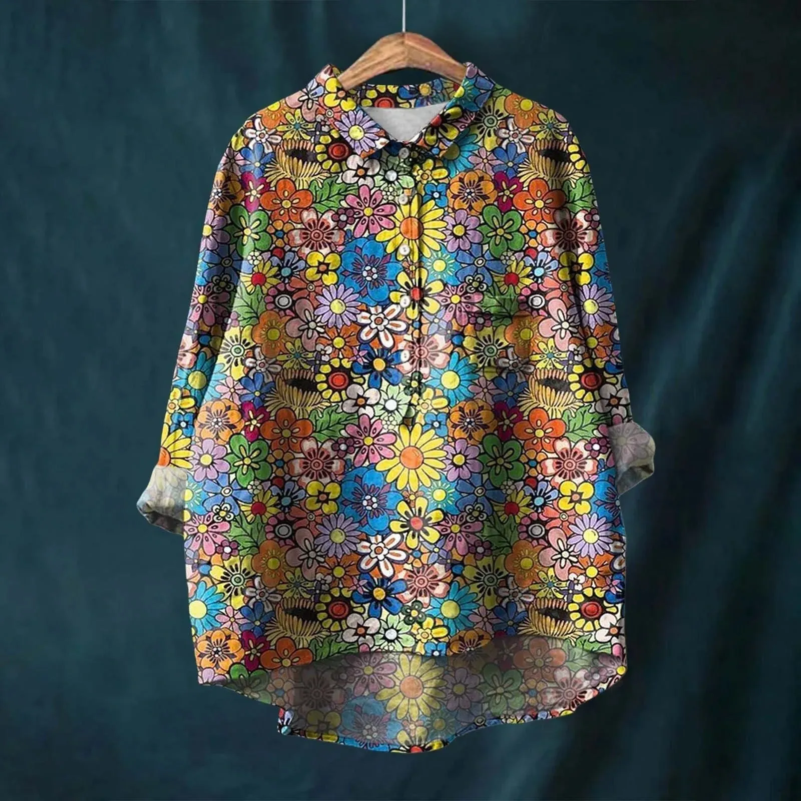 Felicity - Vibrant Floral Print Blouse for Women (XL)