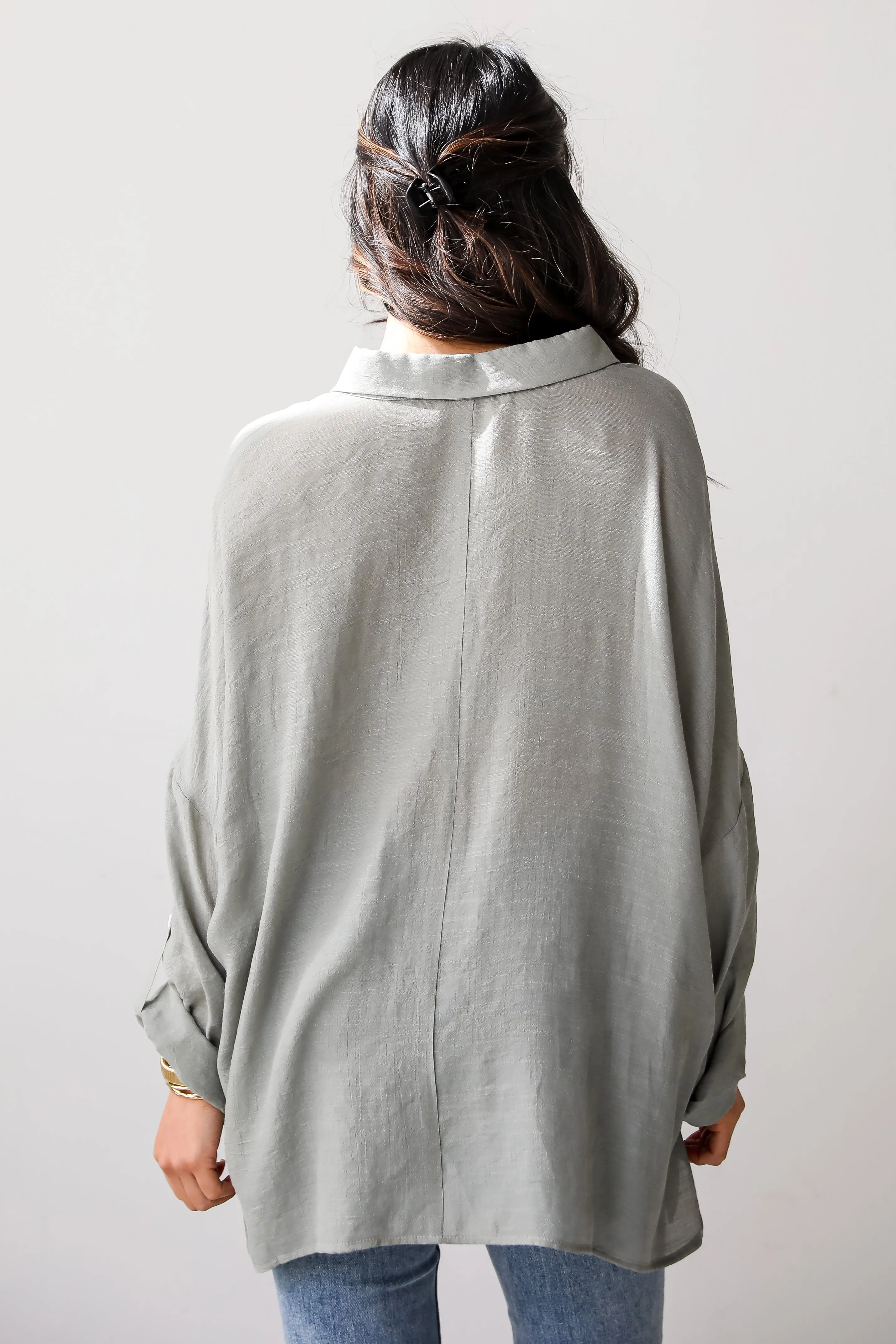 FINAL SALE - Kelsey Oversized Button-Up Blouse - DU DEAL