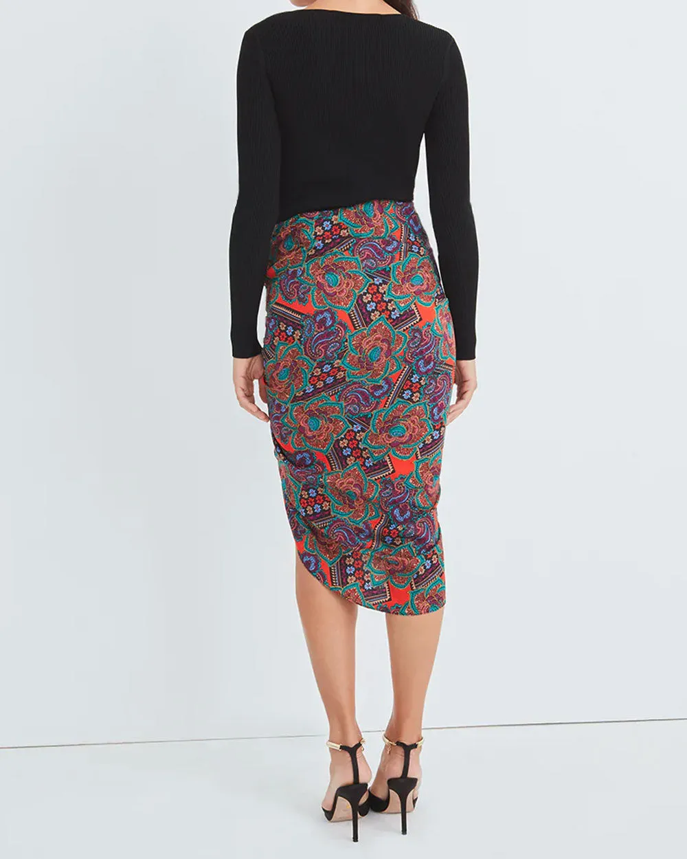 Flame Red Multi Ari Skirt