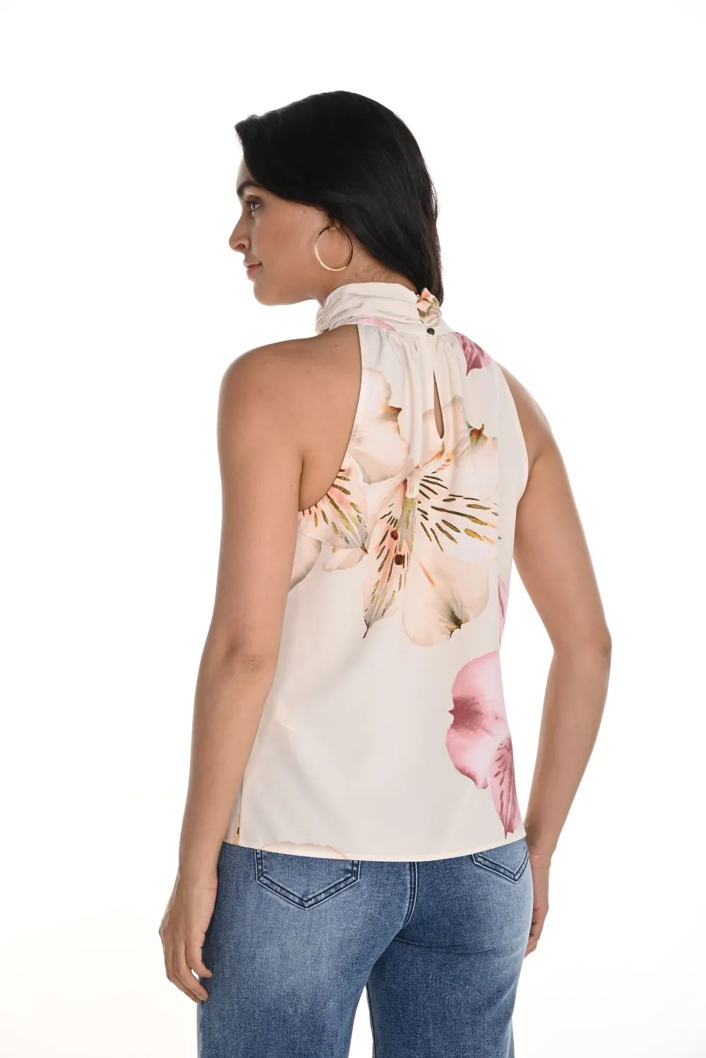 Flower Print Halter Neck Top