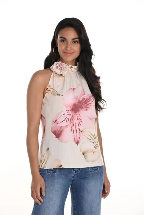 Flower Print Halter Neck Top