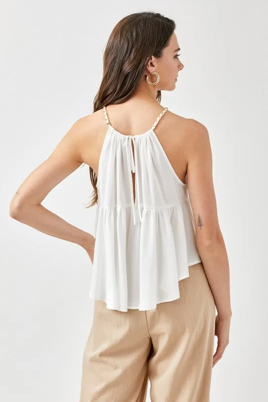 Halter Neck with Back Strap Flared Top