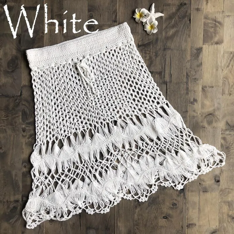 Knitted High Waist Hollow Out Skirt