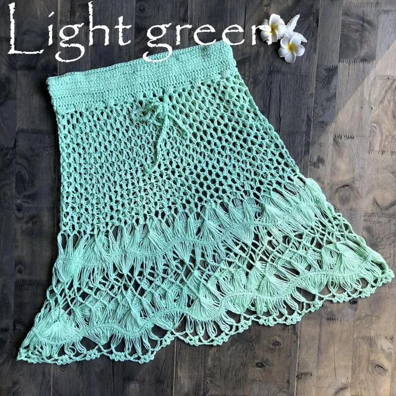 Knitted High Waist Hollow Out Skirt