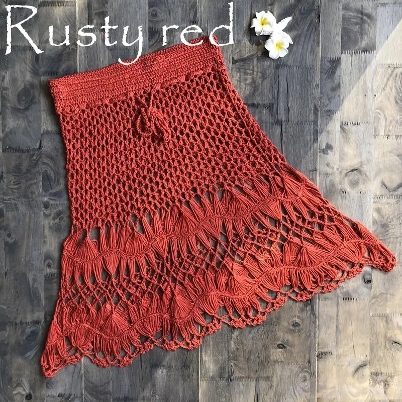 Knitted High Waist Hollow Out Skirt