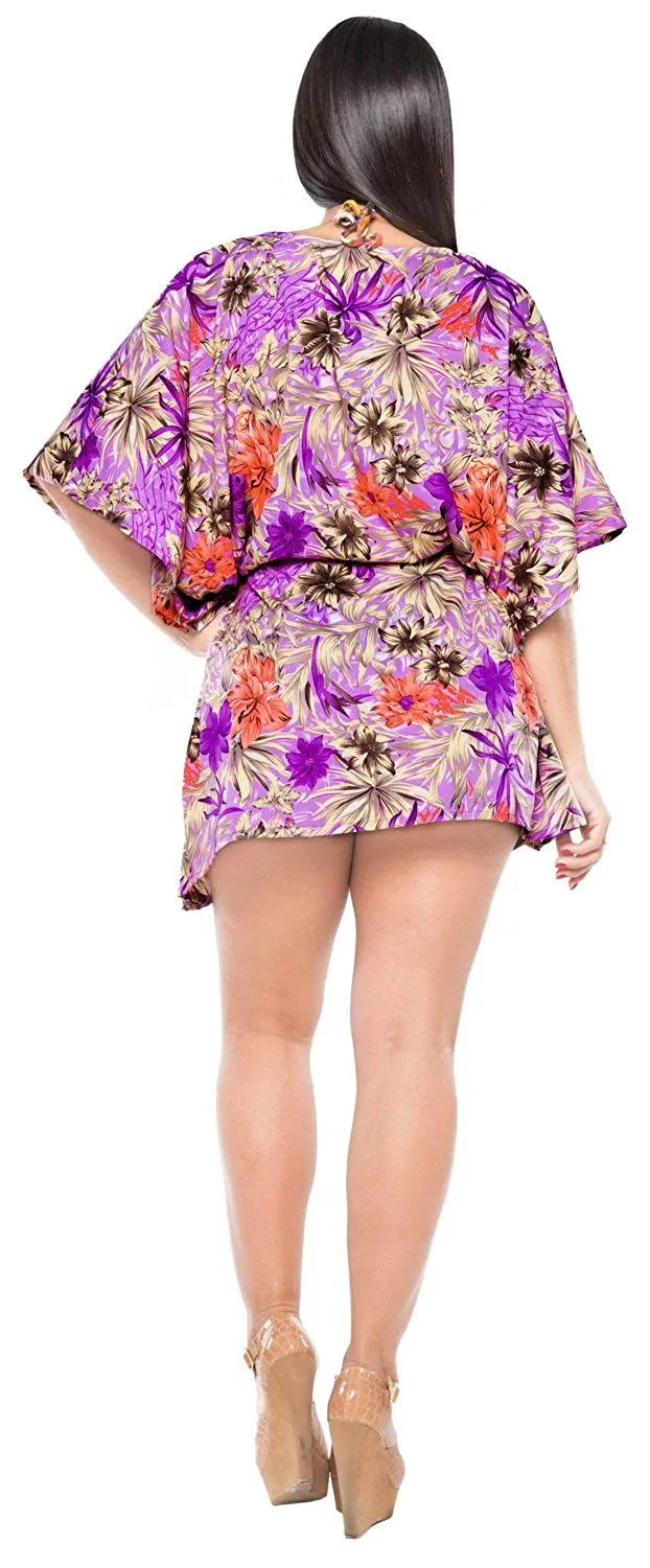 LA LEELA Bikini Swim Beach wear Swimsuit Cover ups Women Kimono Dress Printed