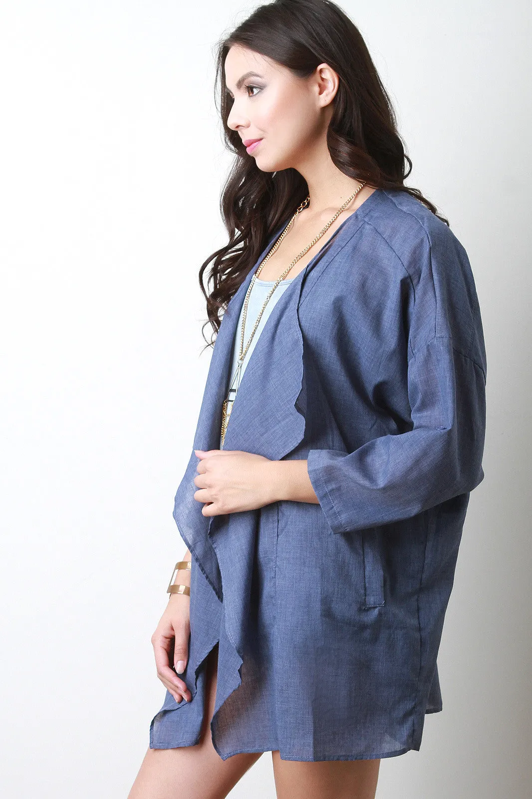 Lightweight Linen Drape Jacket