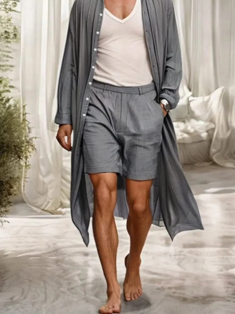 Lightweight Long Outerwear and Shorts Set