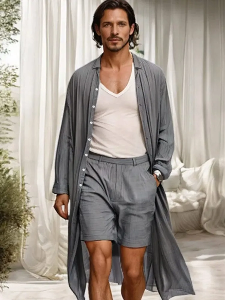 Lightweight Long Outerwear and Shorts Set