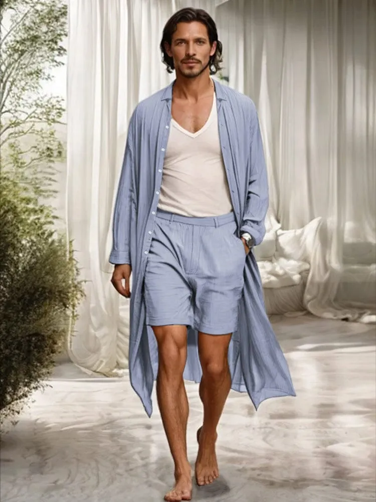 Lightweight Long Outerwear and Shorts Set