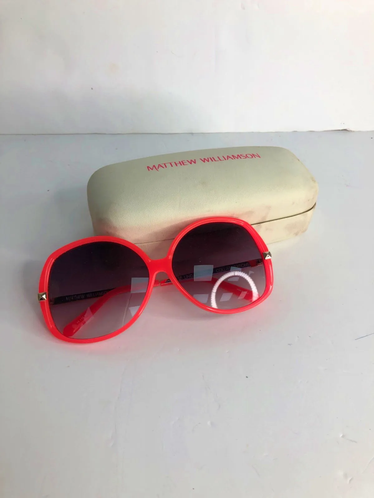 Linda Farrow Red Oversized Sunglasses