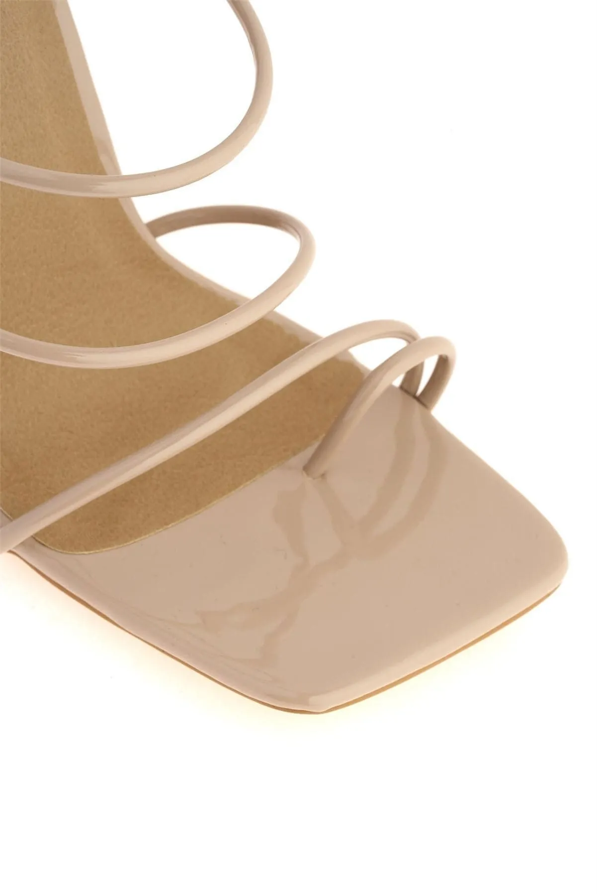 Miracles Toe Ring Strappy Mule in Nude