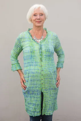 Mughal Tunic Shibori Hand Printed In Pure Cotton! Only Size M (10/12)