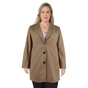 mySTYLE Women's Plus 3-Button Brushed Coat