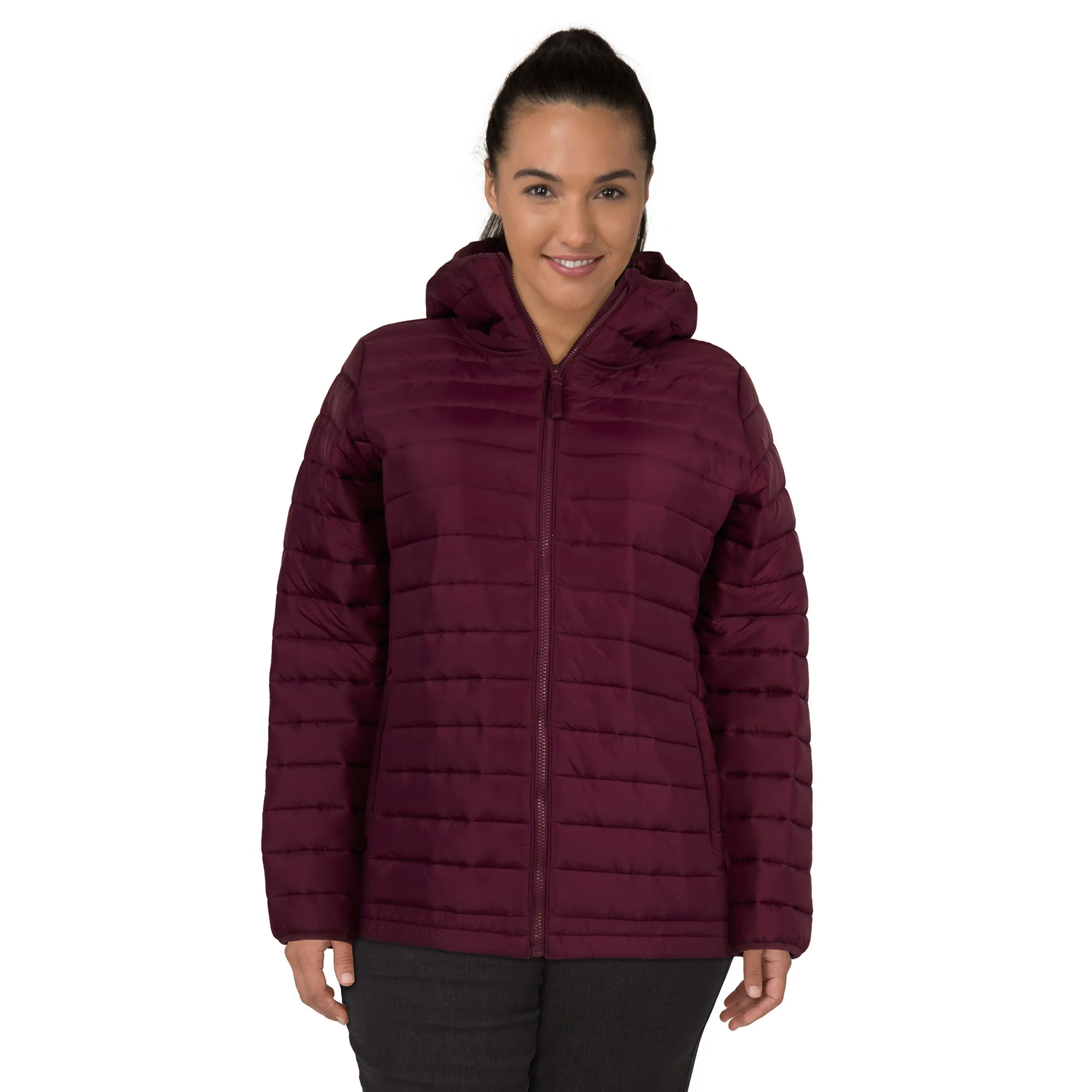 mySTYLE Women's Plus Eco Short Puffer Jacket