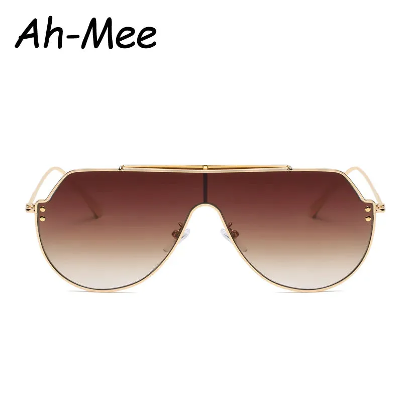 New Sunglasses Oversized Alloy Frame Cycling Sun Glasses Men Brand Designer Goggle Eyeglasses Outdoor Oval Lens Style