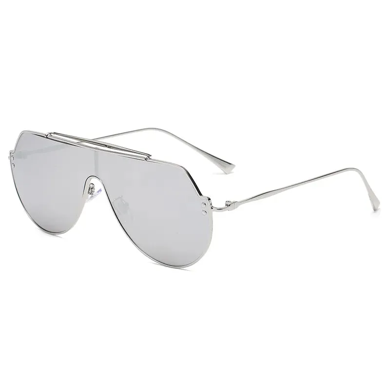 New Sunglasses Oversized Alloy Frame Cycling Sun Glasses Men Brand Designer Goggle Eyeglasses Outdoor Oval Lens Style