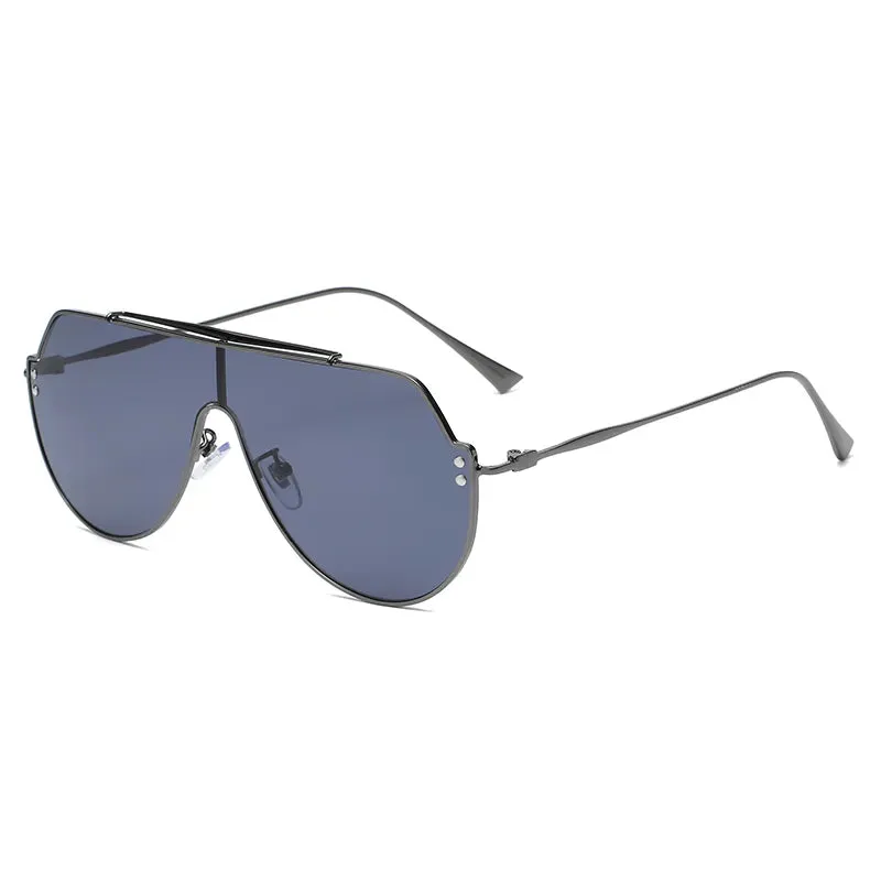 New Sunglasses Oversized Alloy Frame Cycling Sun Glasses Men Brand Designer Goggle Eyeglasses Outdoor Oval Lens Style