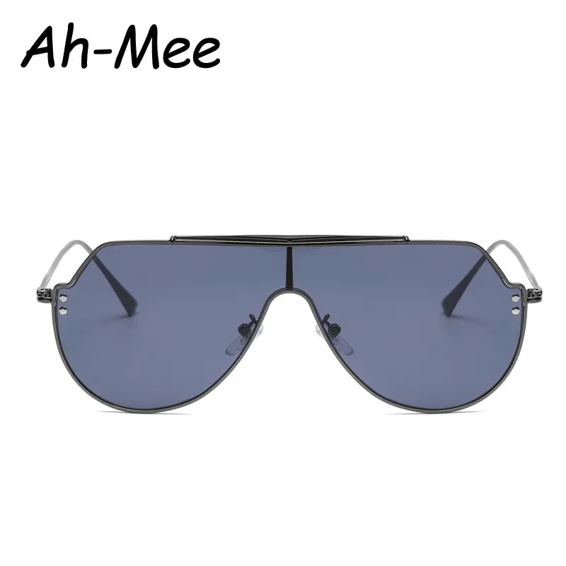 New Sunglasses Oversized Alloy Frame Cycling Sun Glasses Men Brand Designer Goggle Eyeglasses Outdoor Oval Lens Style